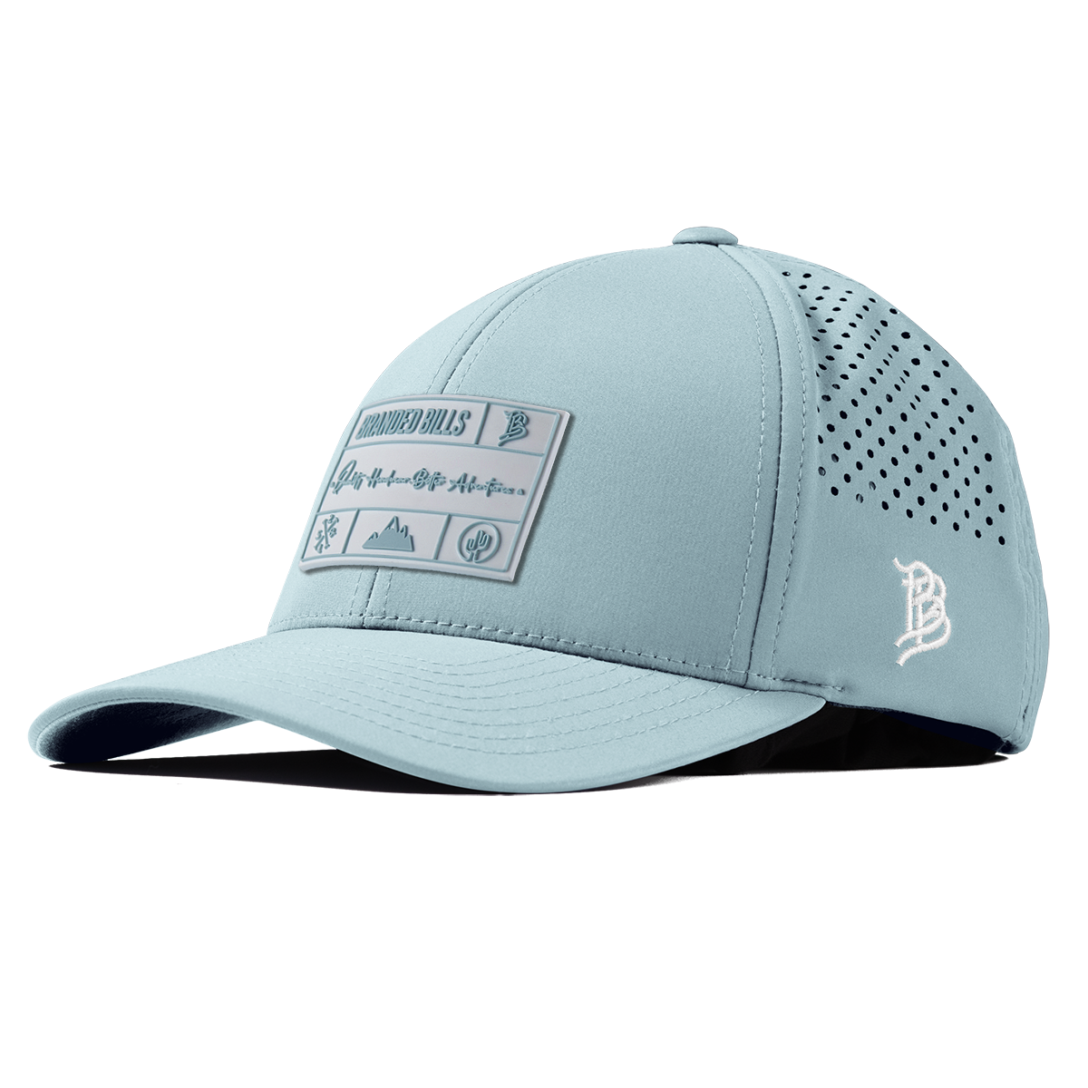 Sky Blue Branded Team Logo PVC Curved Performance Sky Blue