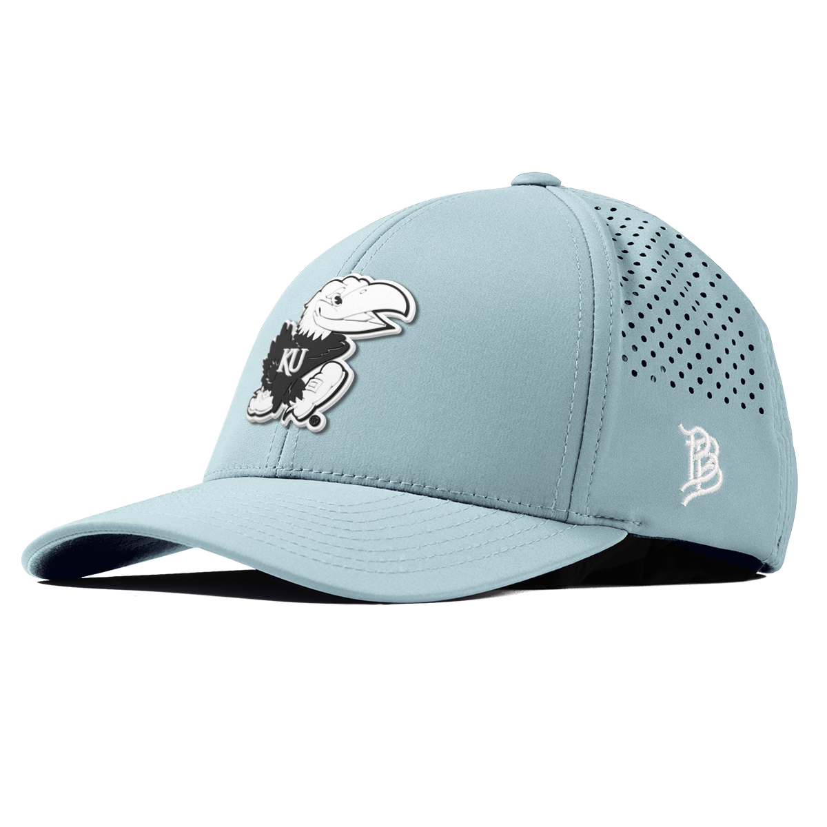 University of Kansas "Vintage Jayhawk" Curved Performance Sky Blue