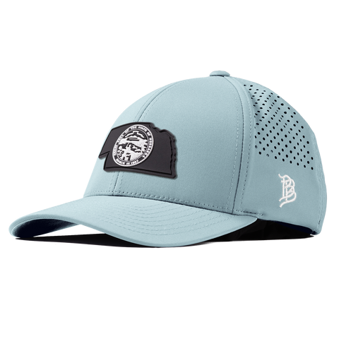 Nebraska Vintage Curved Performance Sky Blue