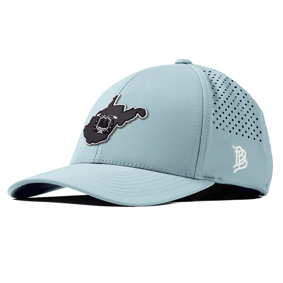 West Virginia Vintage Curved Performance Sky Blue