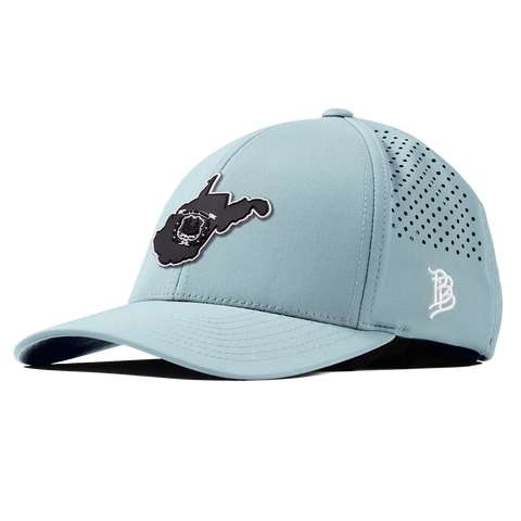 West Virginia Vintage Curved Performance Sky Blue
