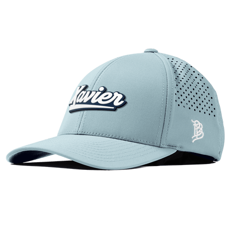 Xavier University "Xavier Script" Curved Performance Sky Blue