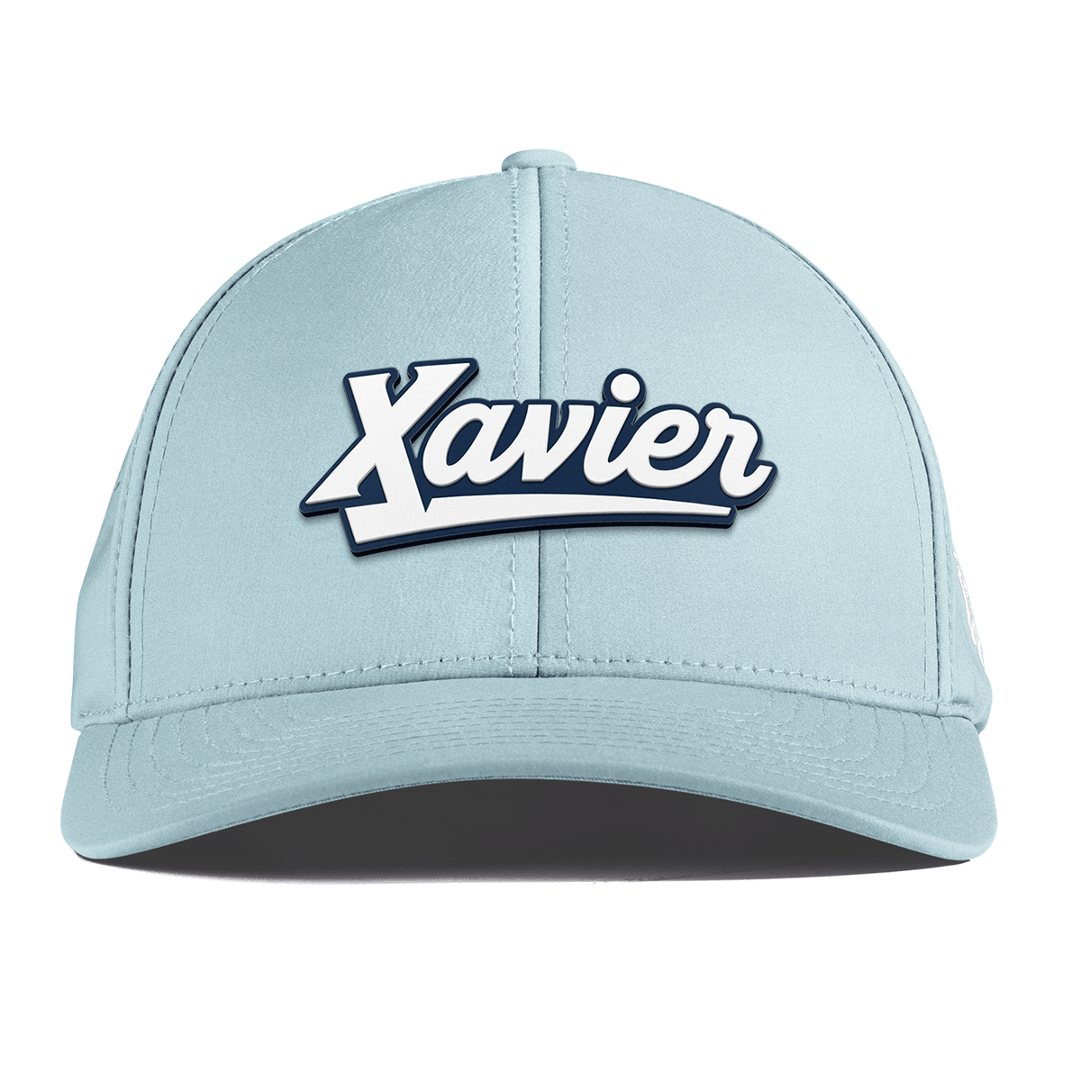 Xavier University "Xavier Script" Curved Performance Sky Blue
