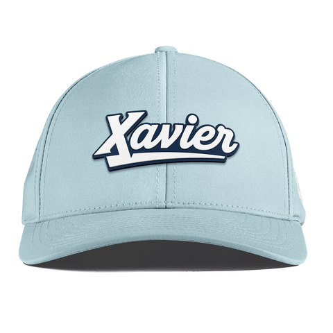 Xavier University "Xavier Script" Curved Performance Sky Blue
