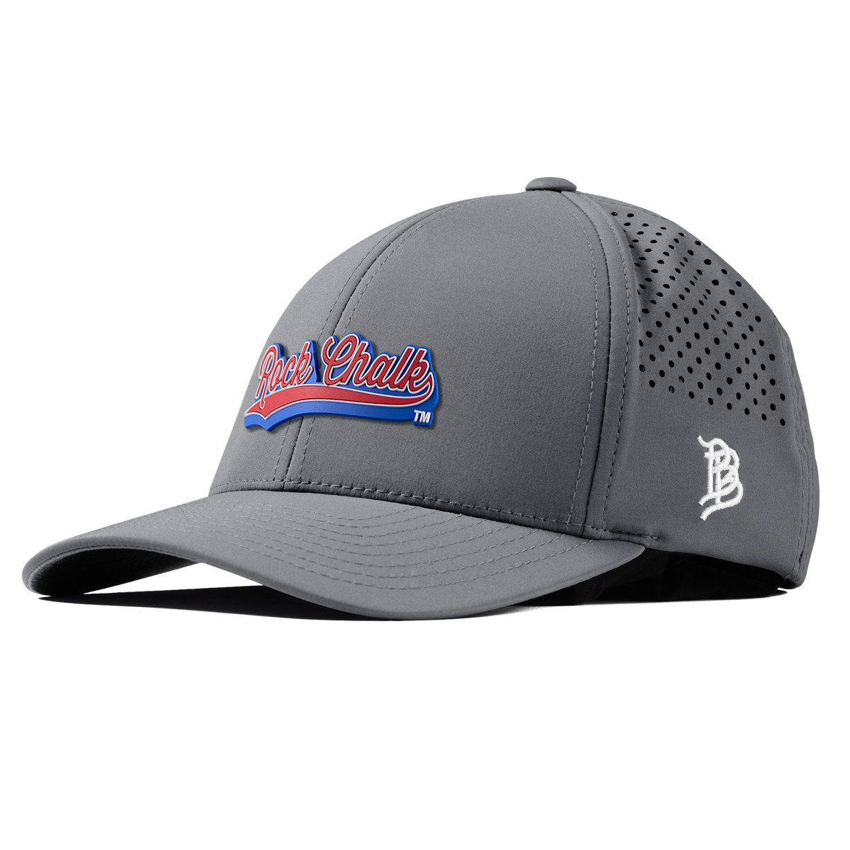 University of Kansas KU "Rock Chalk Red and Blue Script" Curved Performance Slate