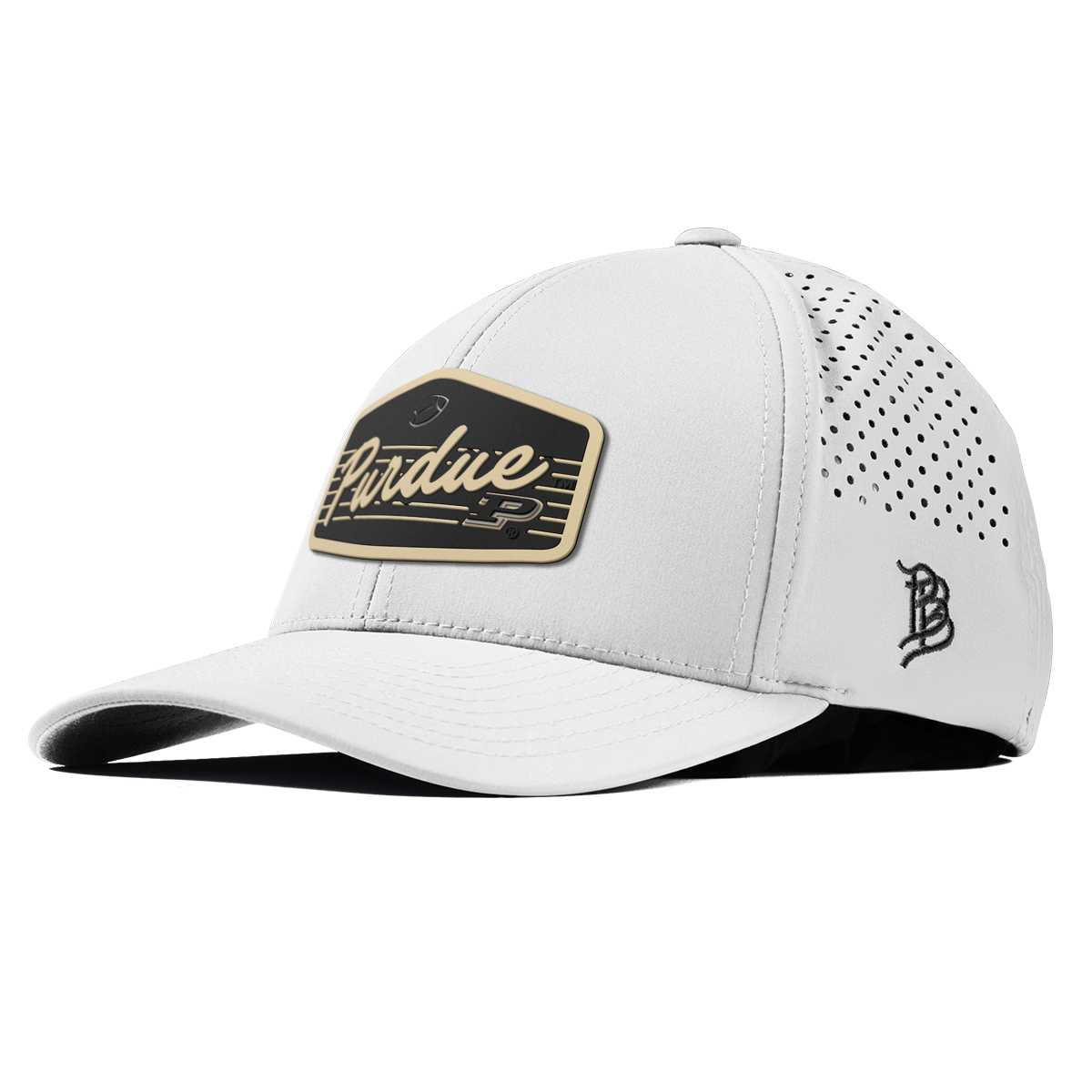 Purdue University "Boilermakers Football" Curved Performance White