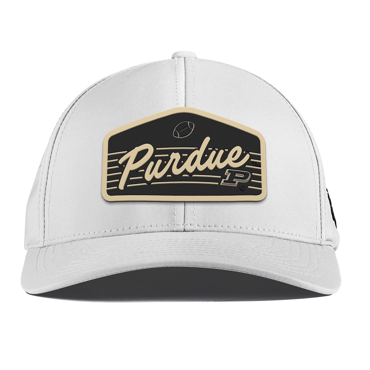 Purdue University "Boilermakers Football" Curved Performance White