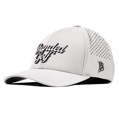 Branded Golf Script Curved Performance White