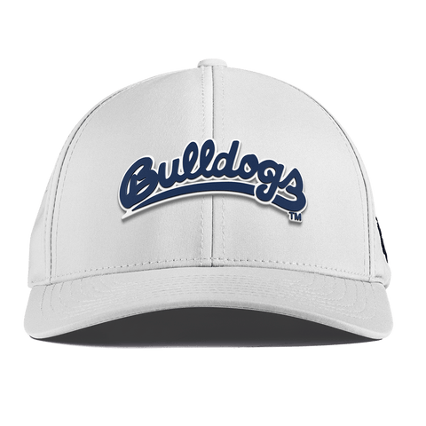 Fresno State University "Bulldogs Script Navy" Curved Performance White