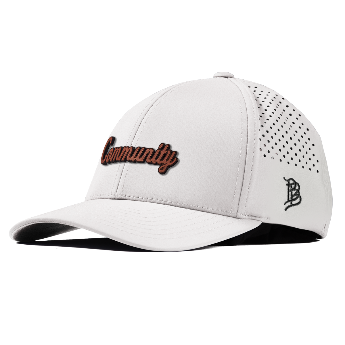 Community Script Tan Curved Performance White