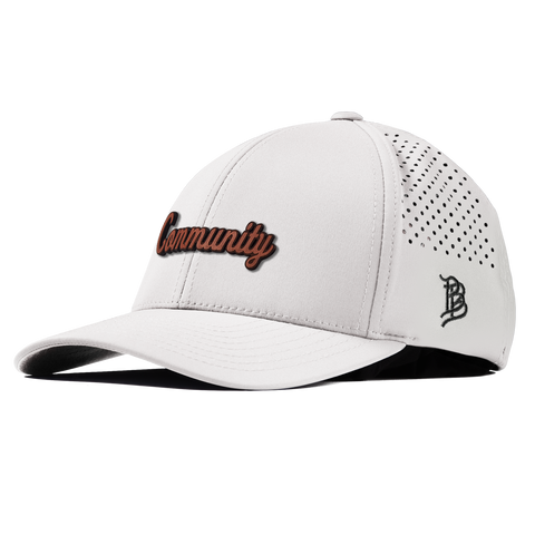 Community Script Tan Curved Performance White