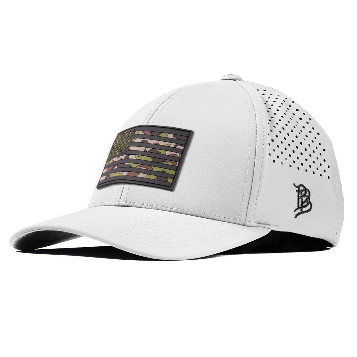 Green Camo Glory PVC Curved Performance White