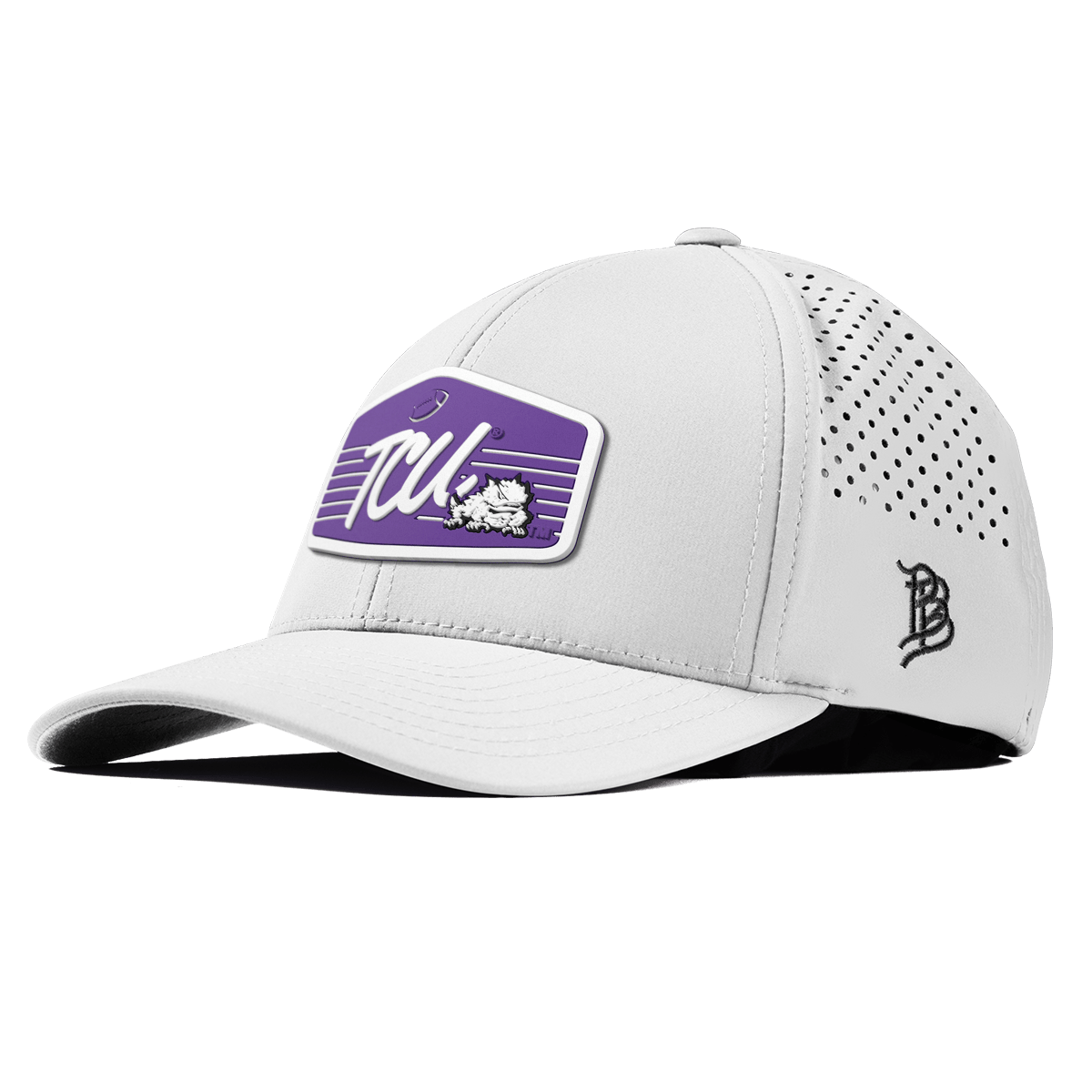 Texas Christian University "Horned Frogs Football" Curved Performance White