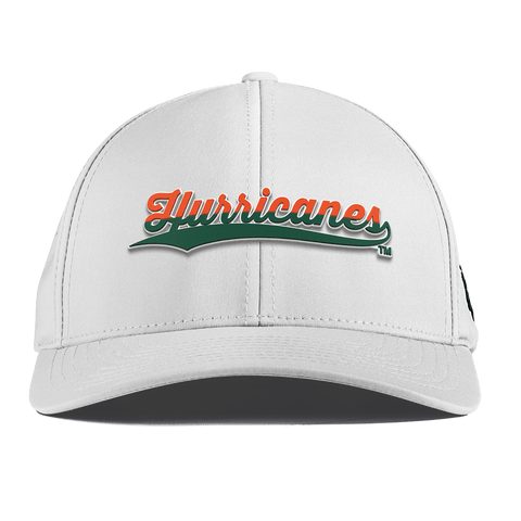 University of Miami "Hurricanes Script" Curved Performance White