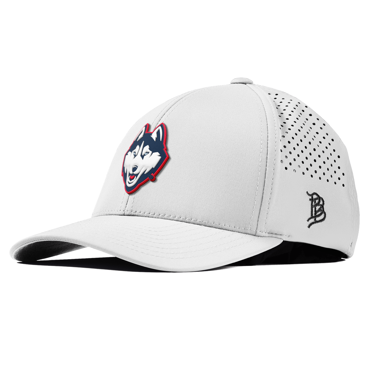 University of Connecticut "Huskies Mascot" Curved Performance White