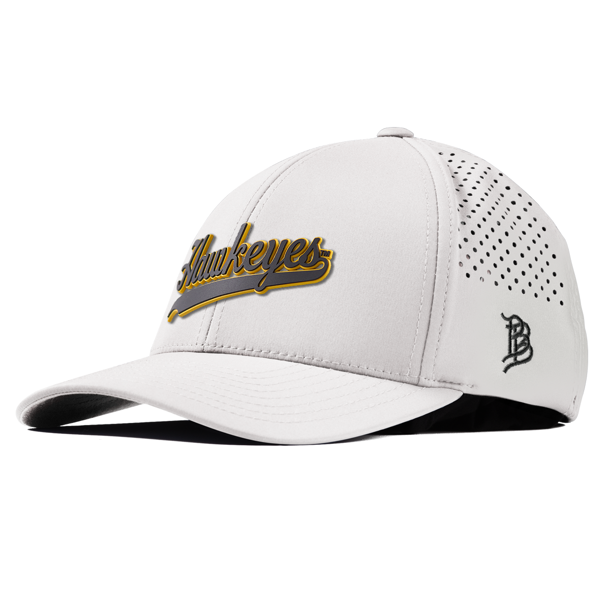 University of Iowa "Iowa Hawkeyes Script" Curved Performance White