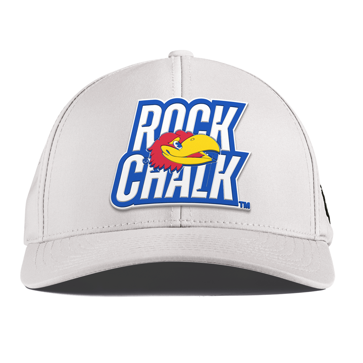 University of Kansas "Kansas Rock Chalk Block" Curved Performance White