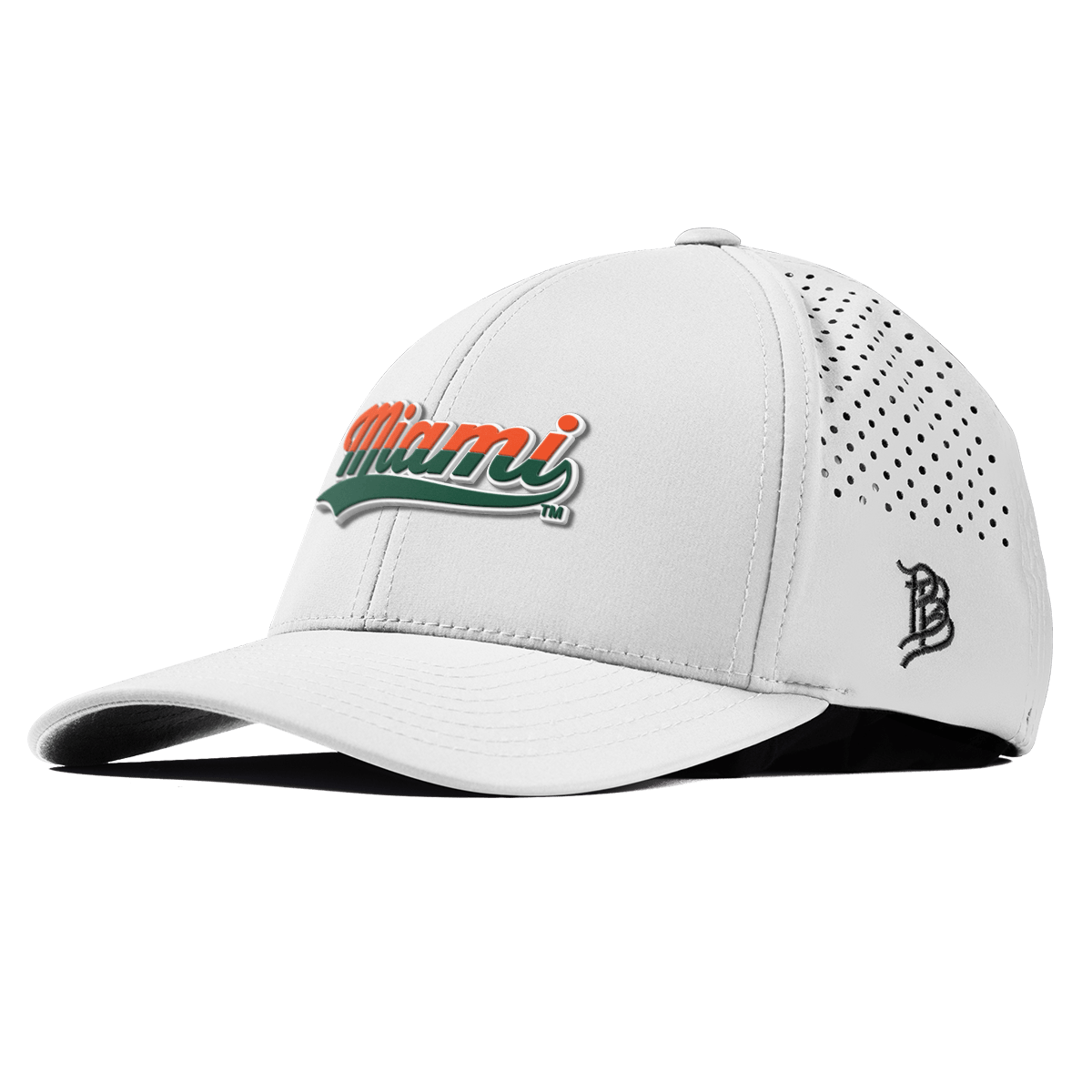 University of Miami "Miami Script" Curved Performance White