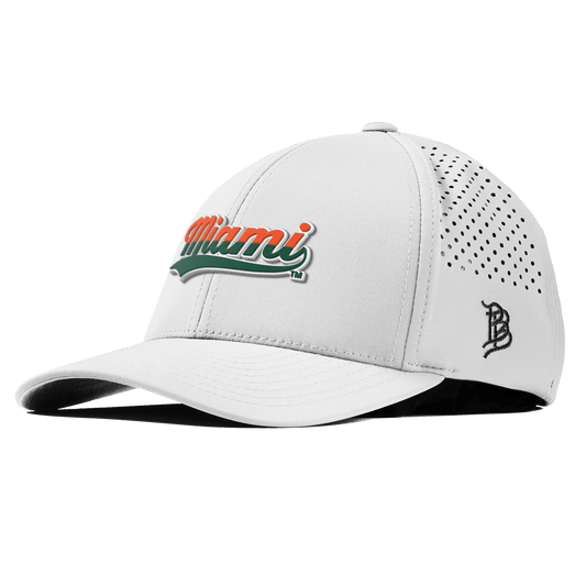 University of Miami "Miami Script" Curved Performance White