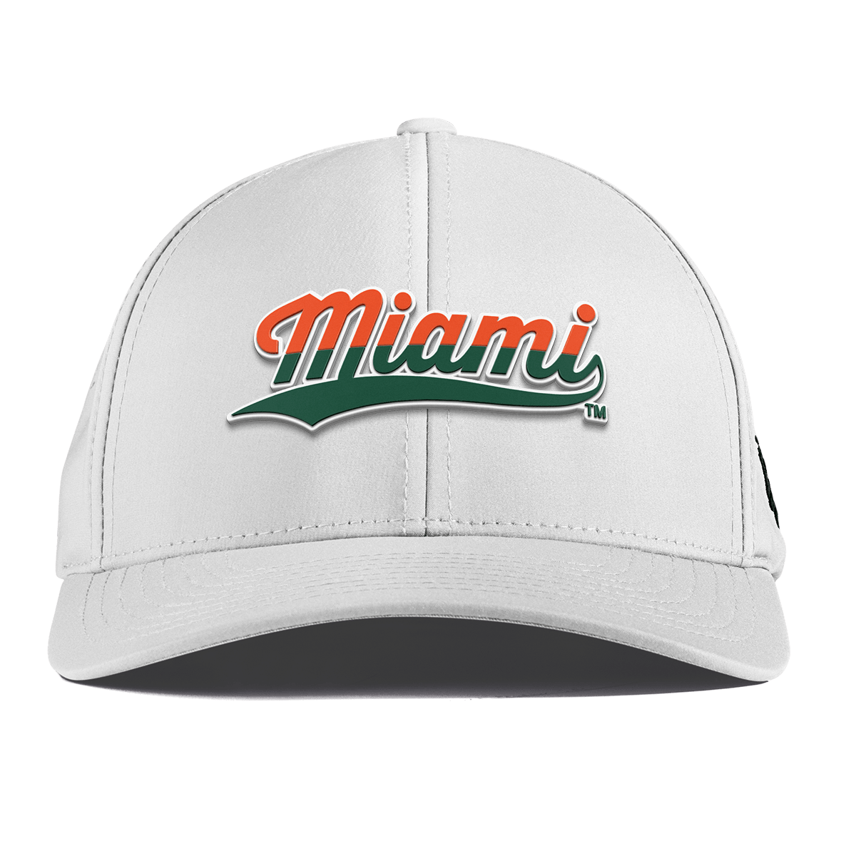 University of Miami "Miami Script" Curved Performance White