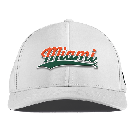 University of Miami "Miami Script" Curved Performance White