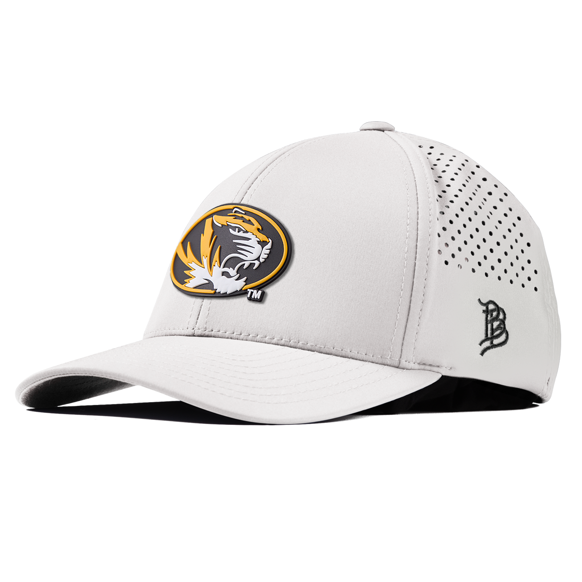 University of Missouri "Missouri Tigers Badge" Curved Performance White