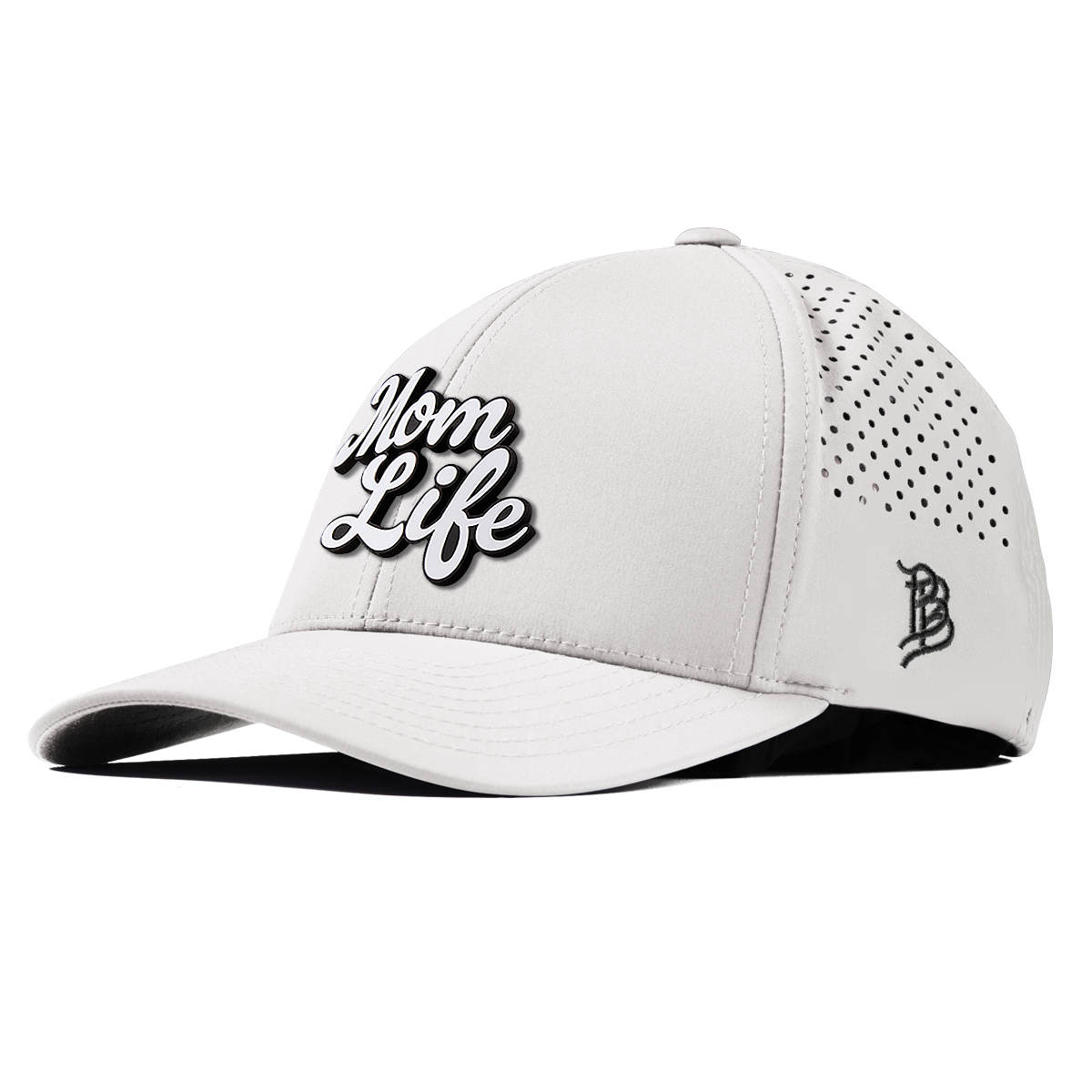 Mom Life Script Curved Performance White