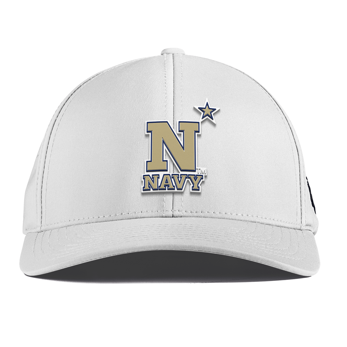 United States Naval Academy "Naval Academy Team Logo Gold" Curved Performance White