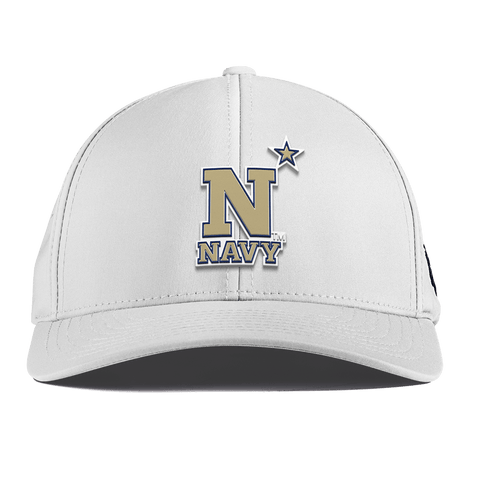 United States Naval Academy "Naval Academy Team Logo Gold" Curved Performance White