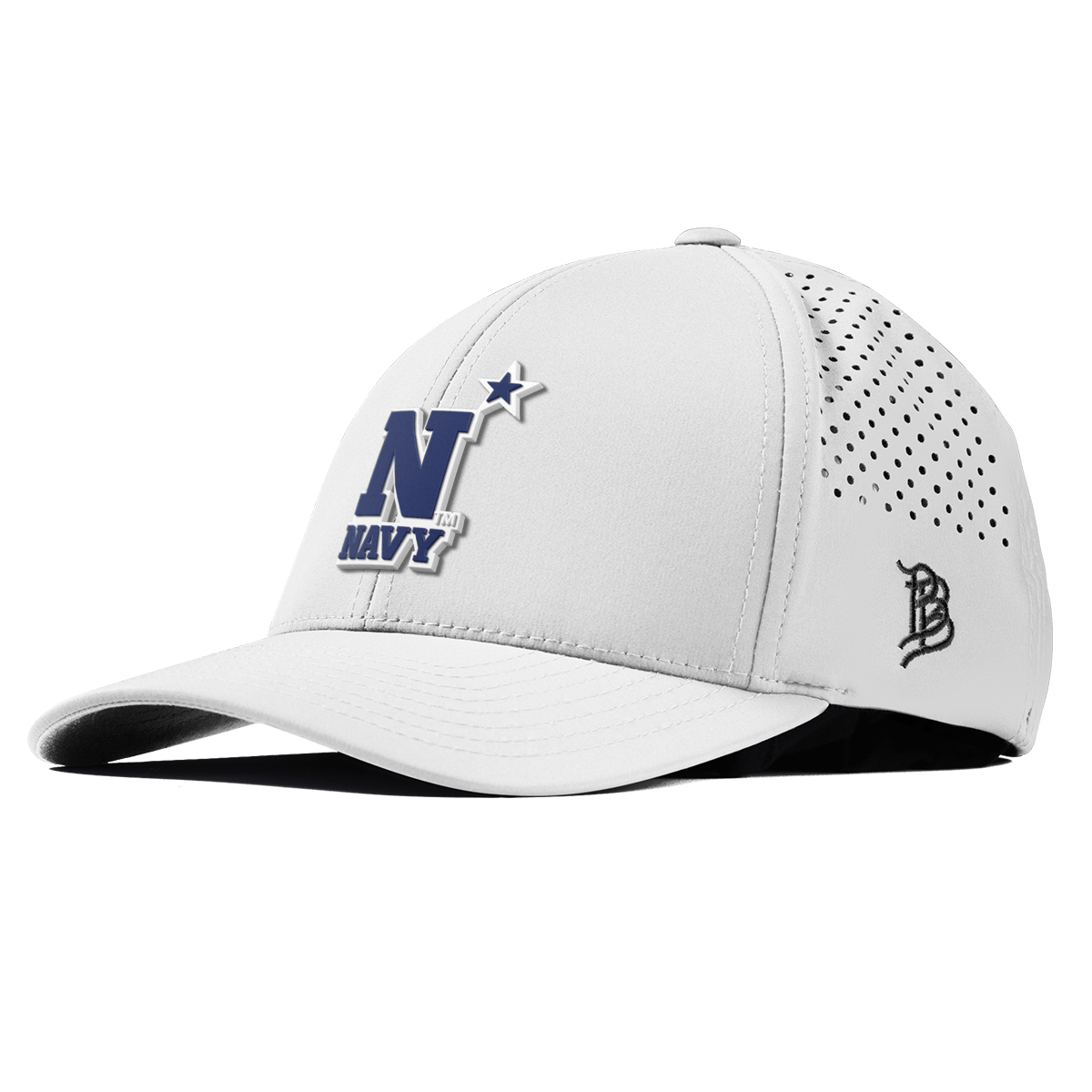 United States Naval Academy "Naval Academy Team Logo Navy" Curved Performance White