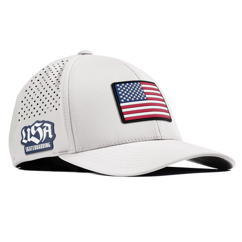 Old Glory USA Skateboarding Curved Performance | hover: White