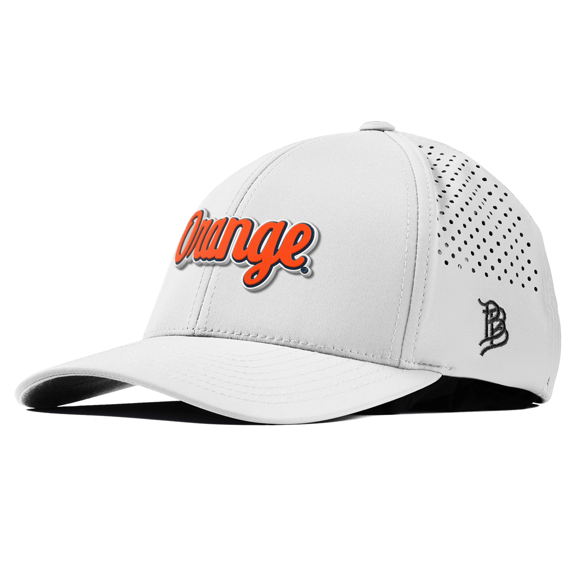 Syracuse University "Orange Throwback Script" Curved Performance White 