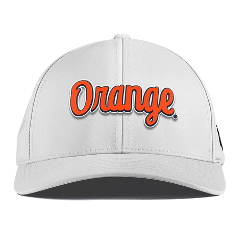 Syracuse University "Orange Throwback Script" Curved Performance White 