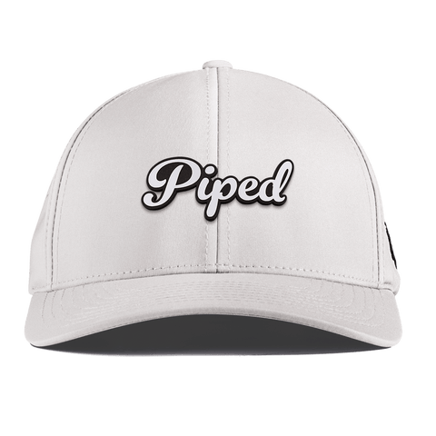 Piped Script Curved Performance White
