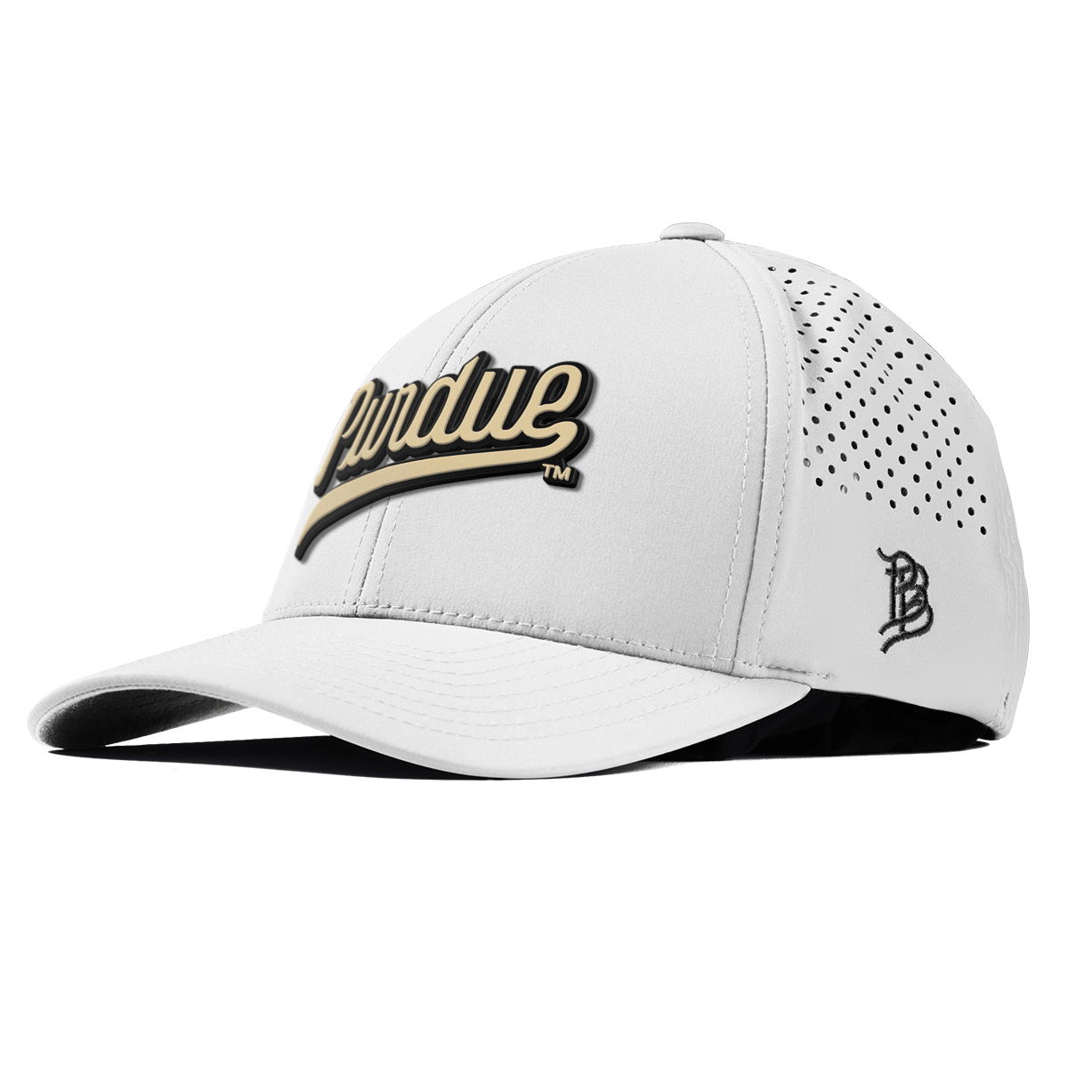 Purdue University "Purdue Script Gold" Curved Performance White
