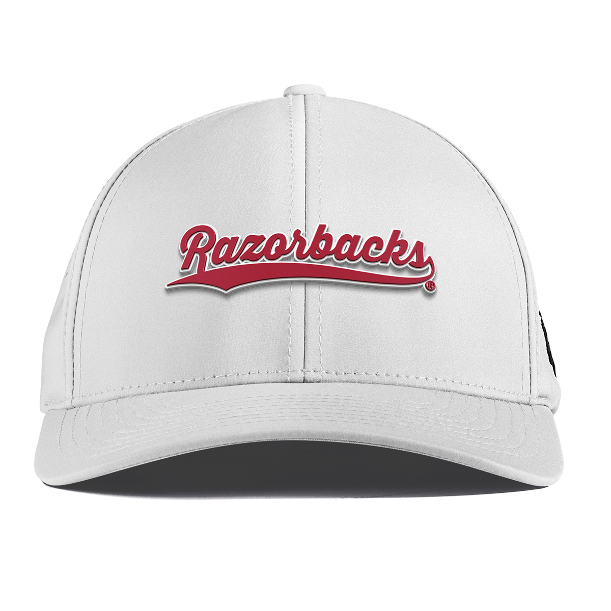University of Arkansas "Razorback Script" Curved Performance White