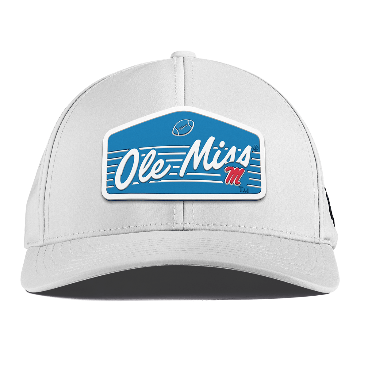 University of Mississippi "Rebel Football" Curved Performance White