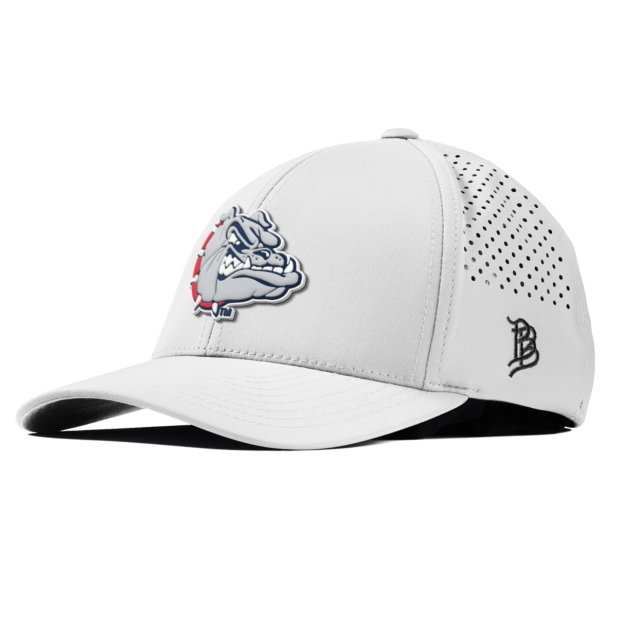 Gonzaga University "Spike The Bulldog" Curved Performance White