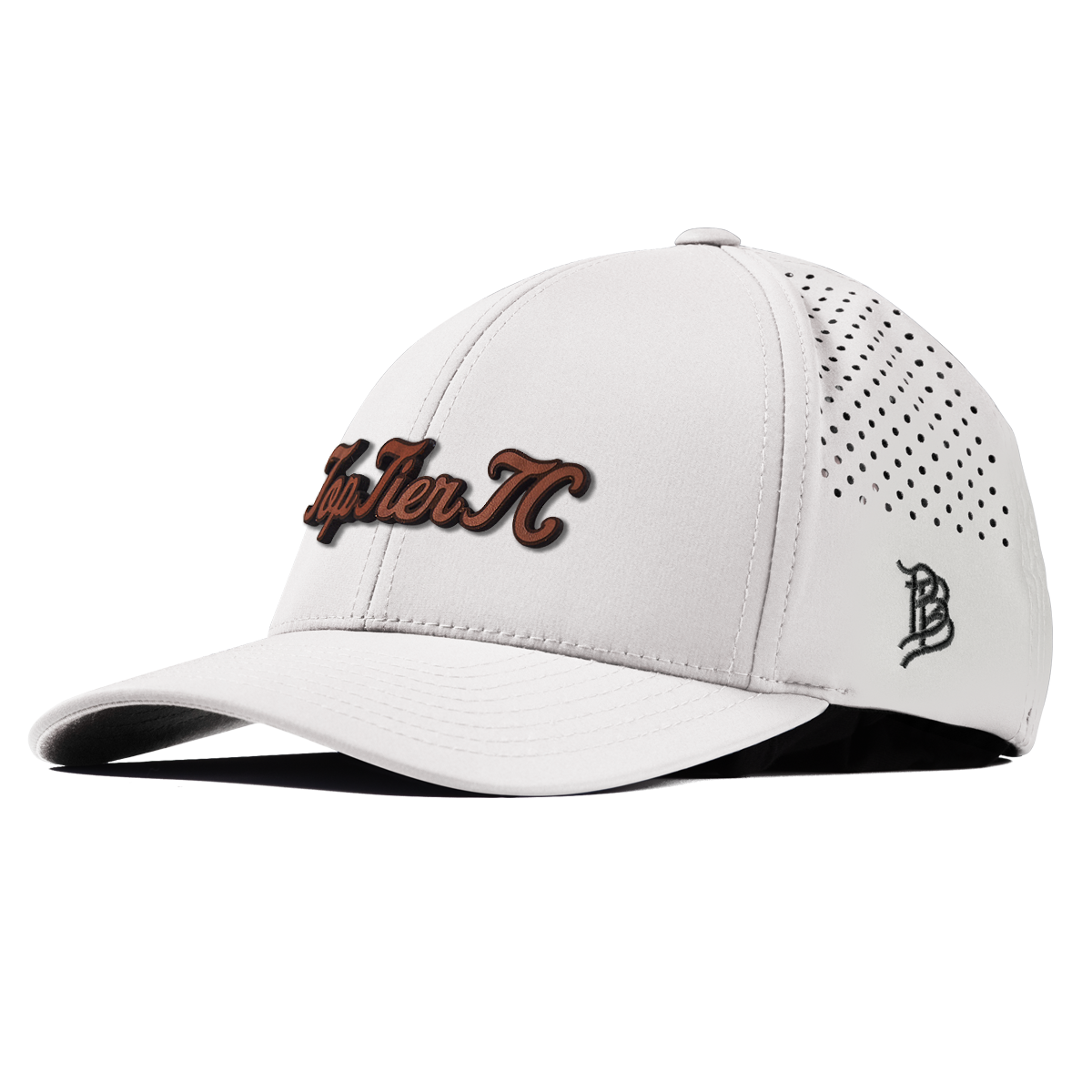 Top Tier Script Tan Curved Performance White