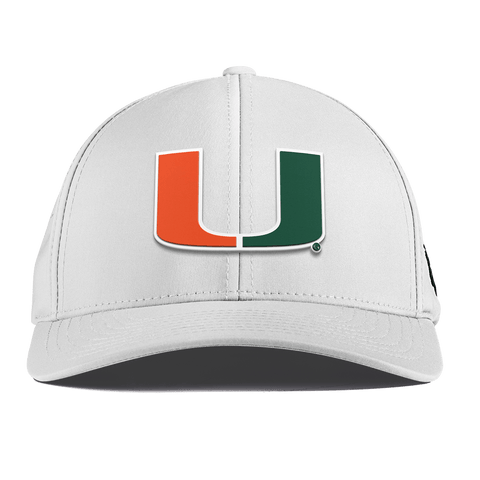 University of Miami "Miami Team Logo" Curved Performance White