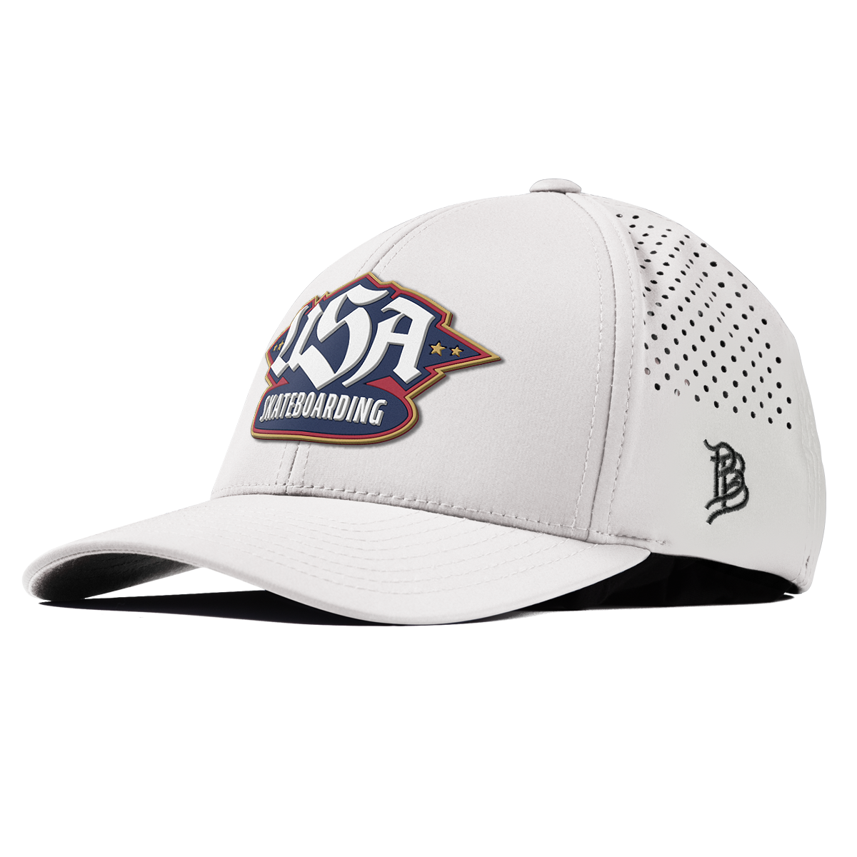 USA Skateboarding Team Logo Curved Performance White