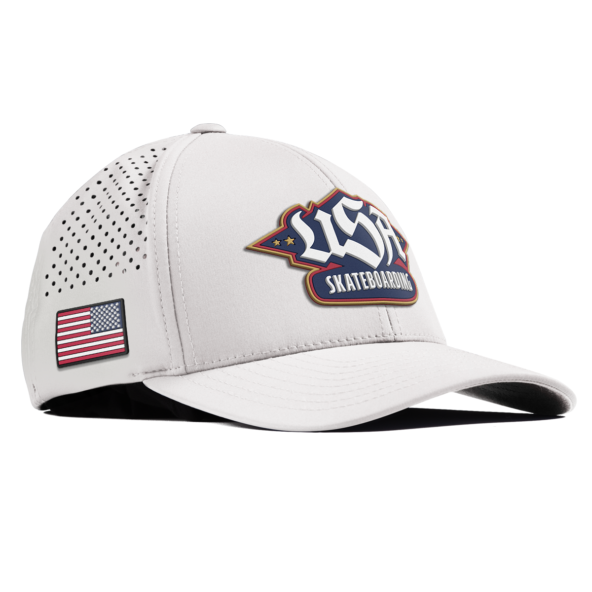 USA Skateboarding Team Logo Curved Performance White