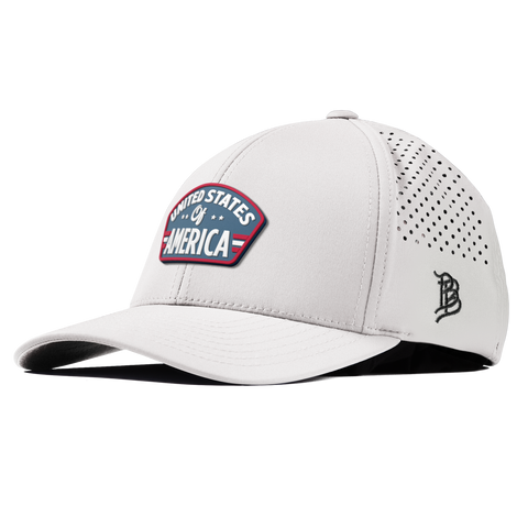 United States of America Badge Curved Performance White