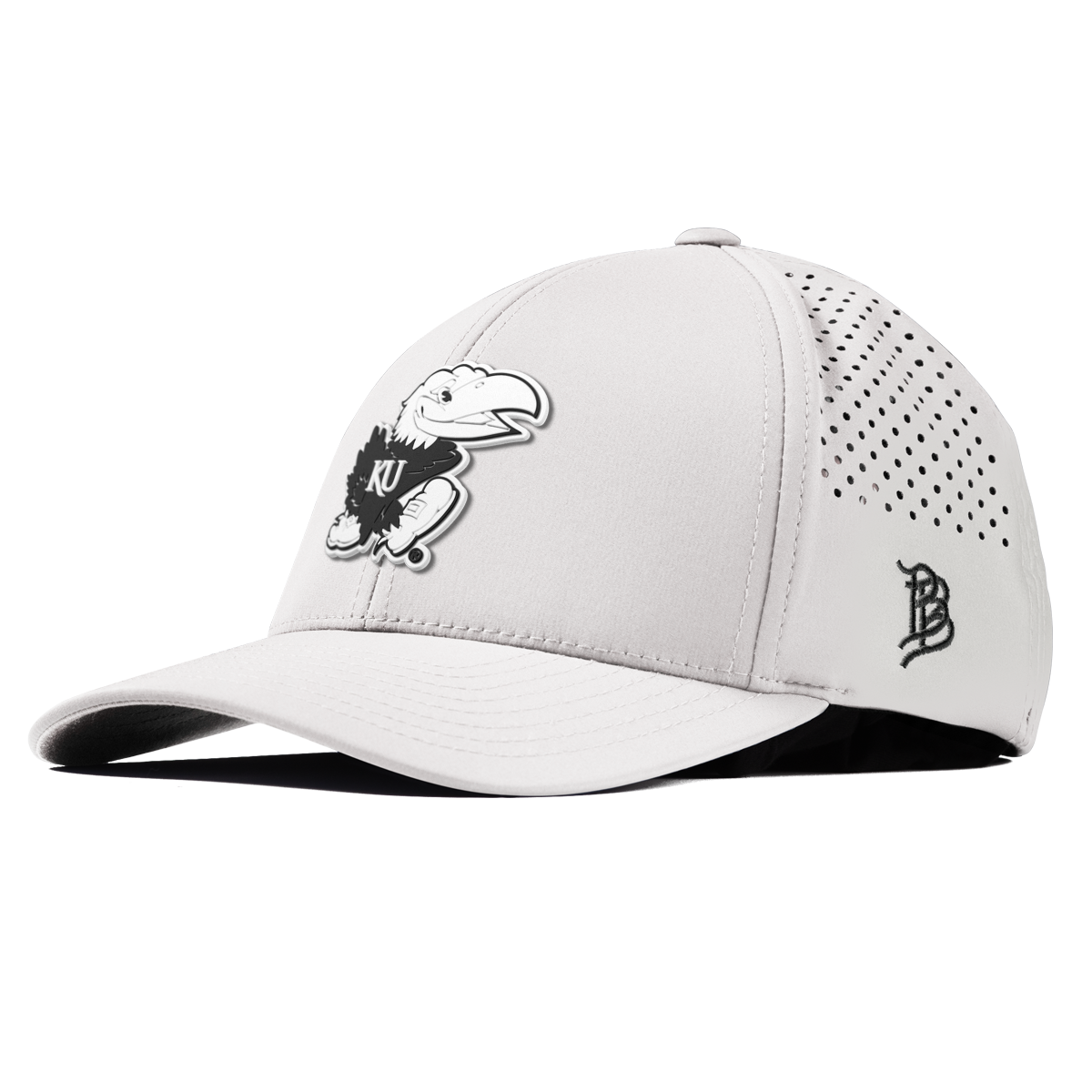 University of Kansas "Vintage Jayhawk" Curved Performance White
