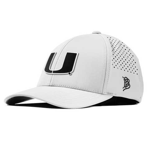 University of Miami "Vintage Miami Team Logo" Curved Performance White