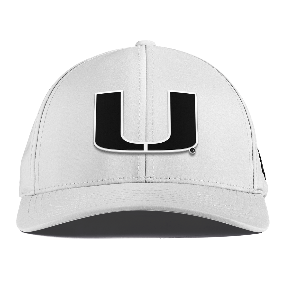 University of Miami "Vintage Miami Team Logo" Curved Performance White