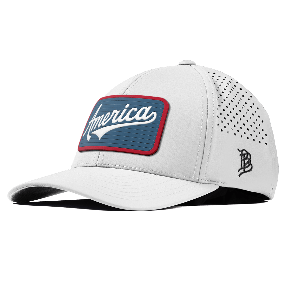 XL USA America Badge Curved Performance White
