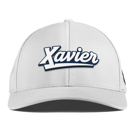 Xavier University "Xavier Script" Curved Performance White