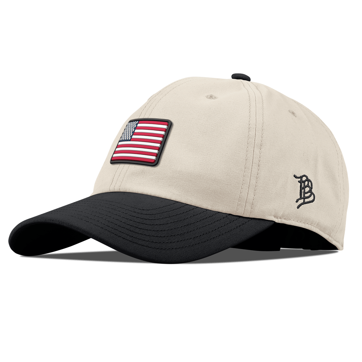 Mini Old Glory Curved Canvas Dad Hat Beige/Vintage Black