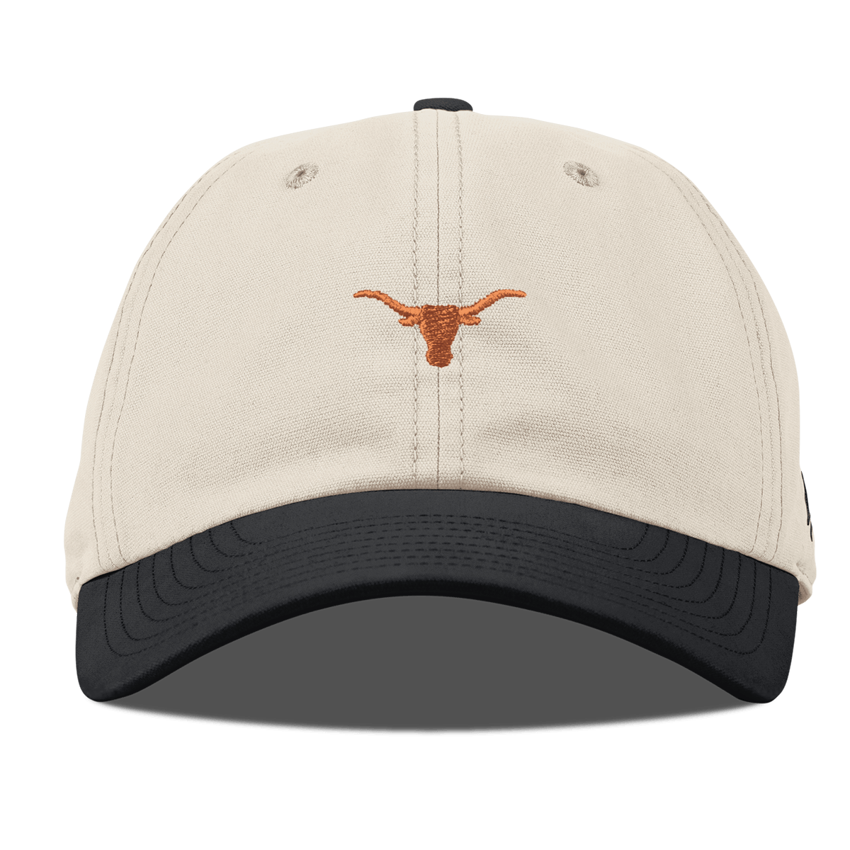 University of Texas "Mini Texas Longhorn Stitched" Curved Canvas Dad Hat Beige/Vintage Black